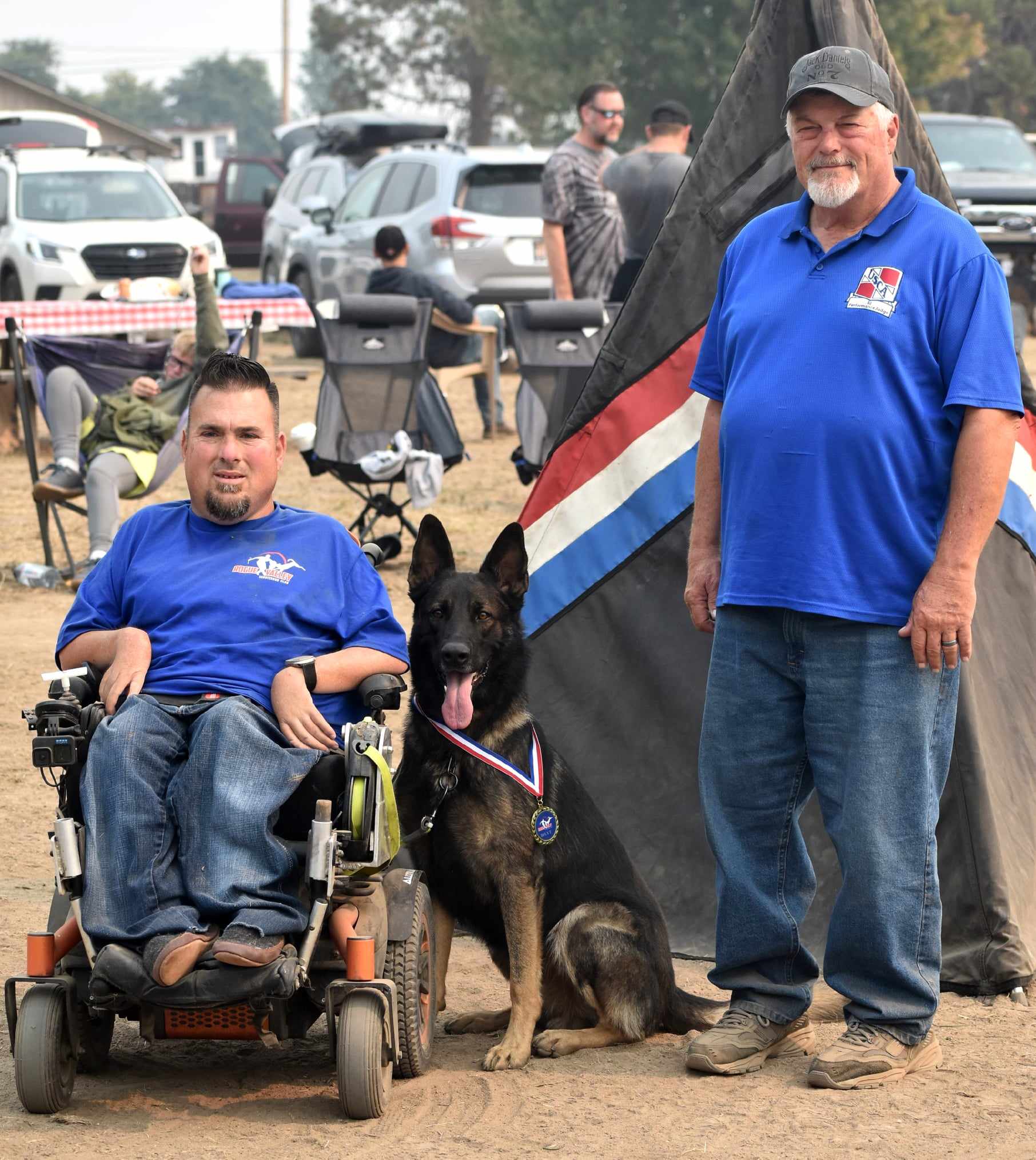 Jason Lake with working dog