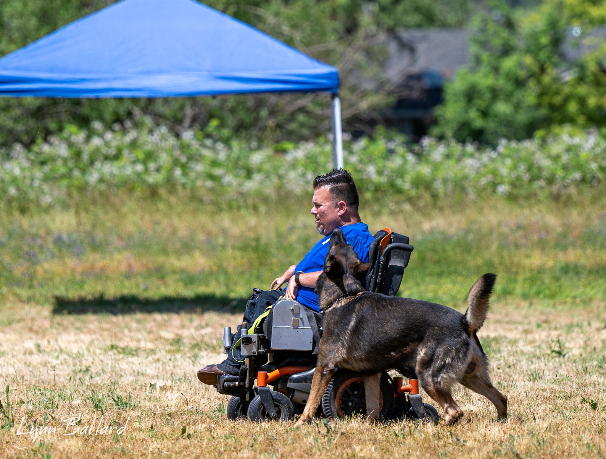 Jason training with his German Shepherd